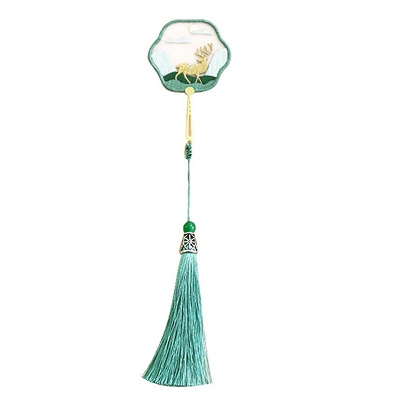 DIY Embroidery Bookmark Chinese Style Vintage Handicrafts DIY Material Kits Beginner Embroidery Fringed Bookmark: A5