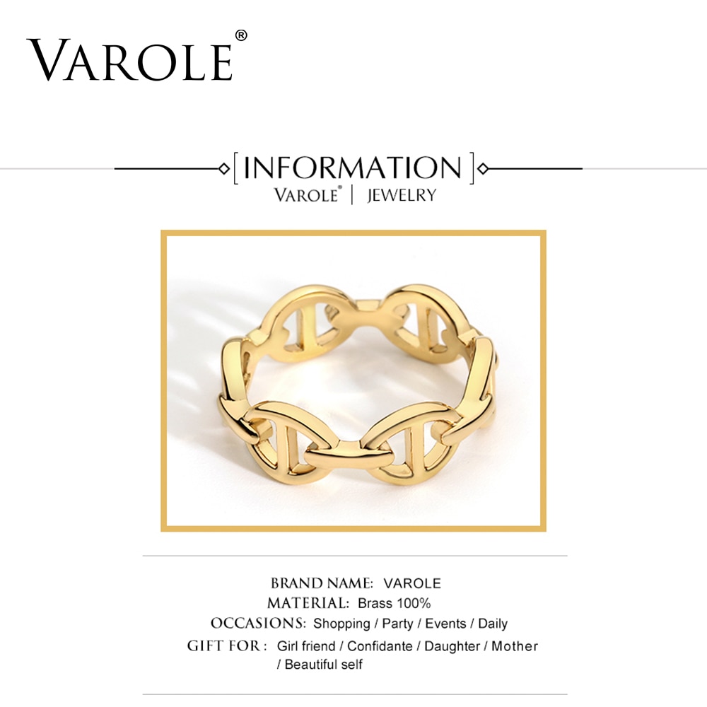 Varole coreano oco cobre ouro cor anel de casamento para as mulheres moda anéis de noivado jóias anillos mujer anel