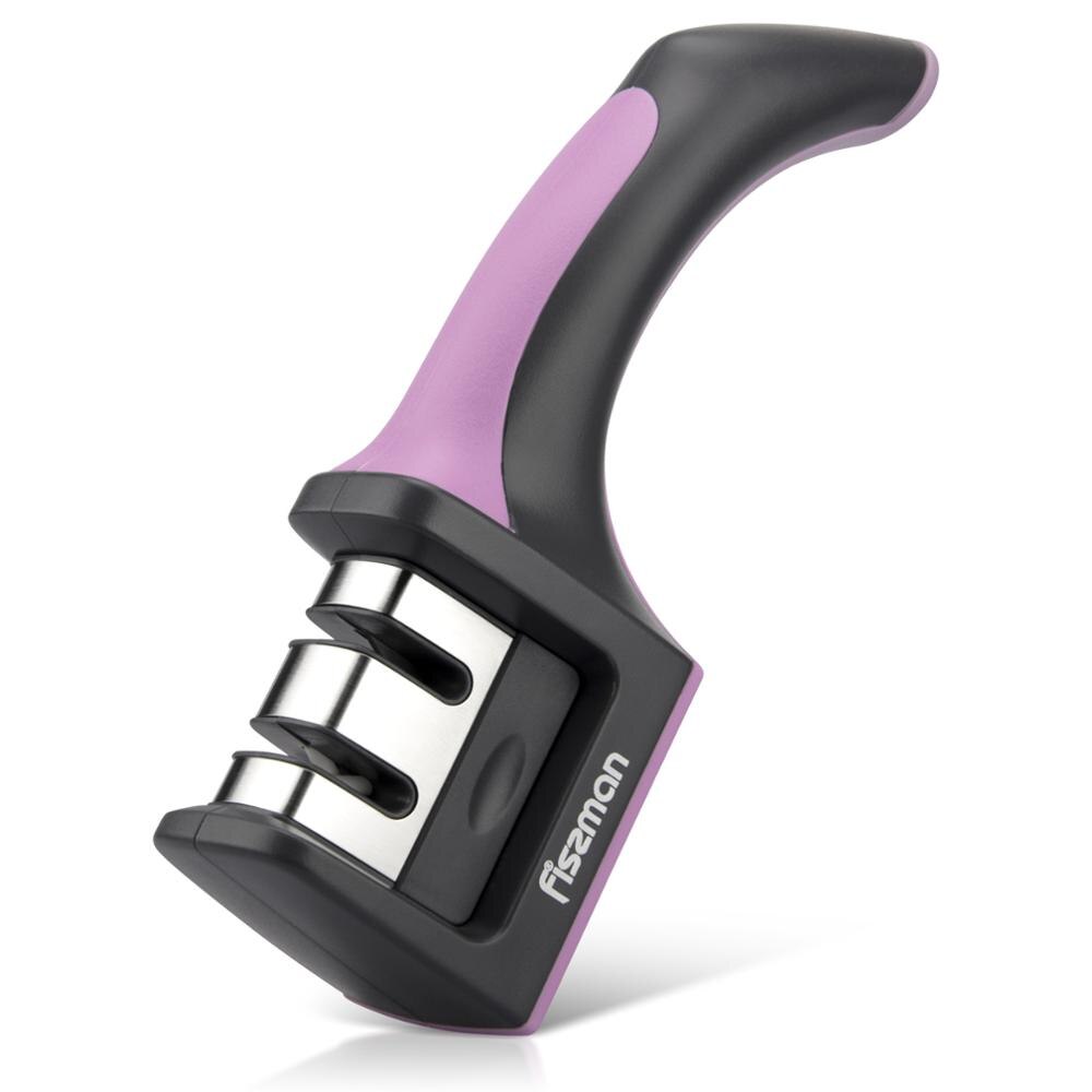 Two-step sharpener with tungsten carbide and ceramic