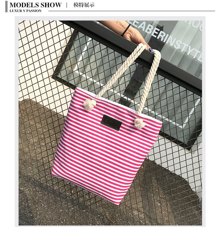 Neue Stil Leinwand Schulter Tasche Dicken Seil Koreanische Streifen frauen Tasche Student Tutorial Tasche Anpassung Starke