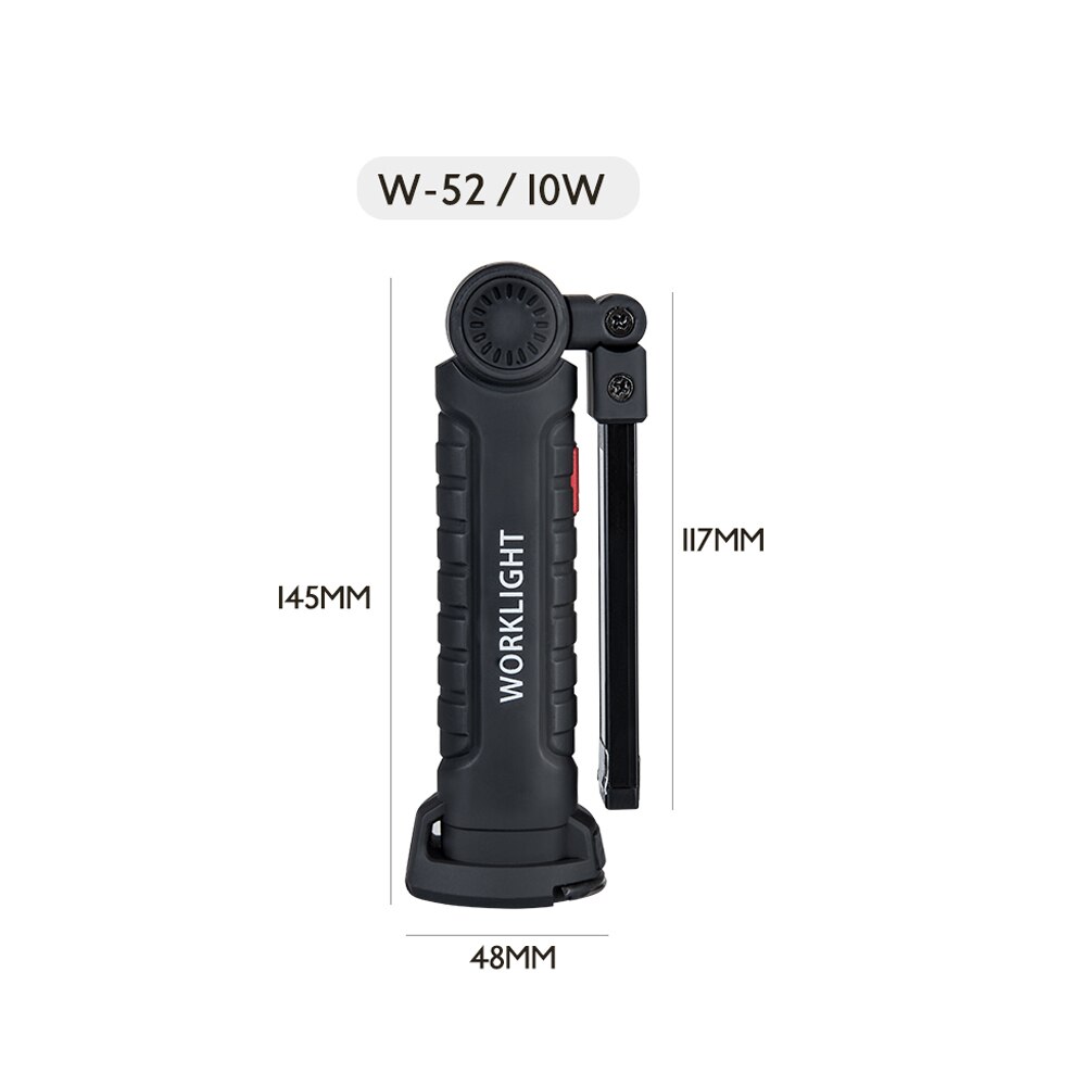 5W 10W Rechargeable LED Work Lights Portable Hand Lamp 800 Lumen 5 Modes COB LED Spotlight With Magnetic Base IP44: 10W