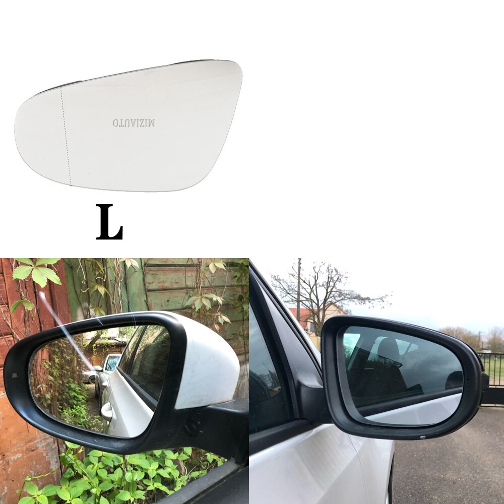 Oppvarmet sidespeil for vw golf 6 mk6 speil glass bil-styling ramme deksel speilhus tilbehør: Venstre