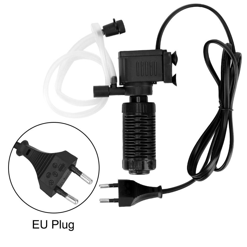Filtro 3 in 1 per acquario serbatoio di pesce ossigenazione filtrazione sommergibile Mini serbatoio di pesce filtro depuratore d&#39;acqua: EU Plug 220V