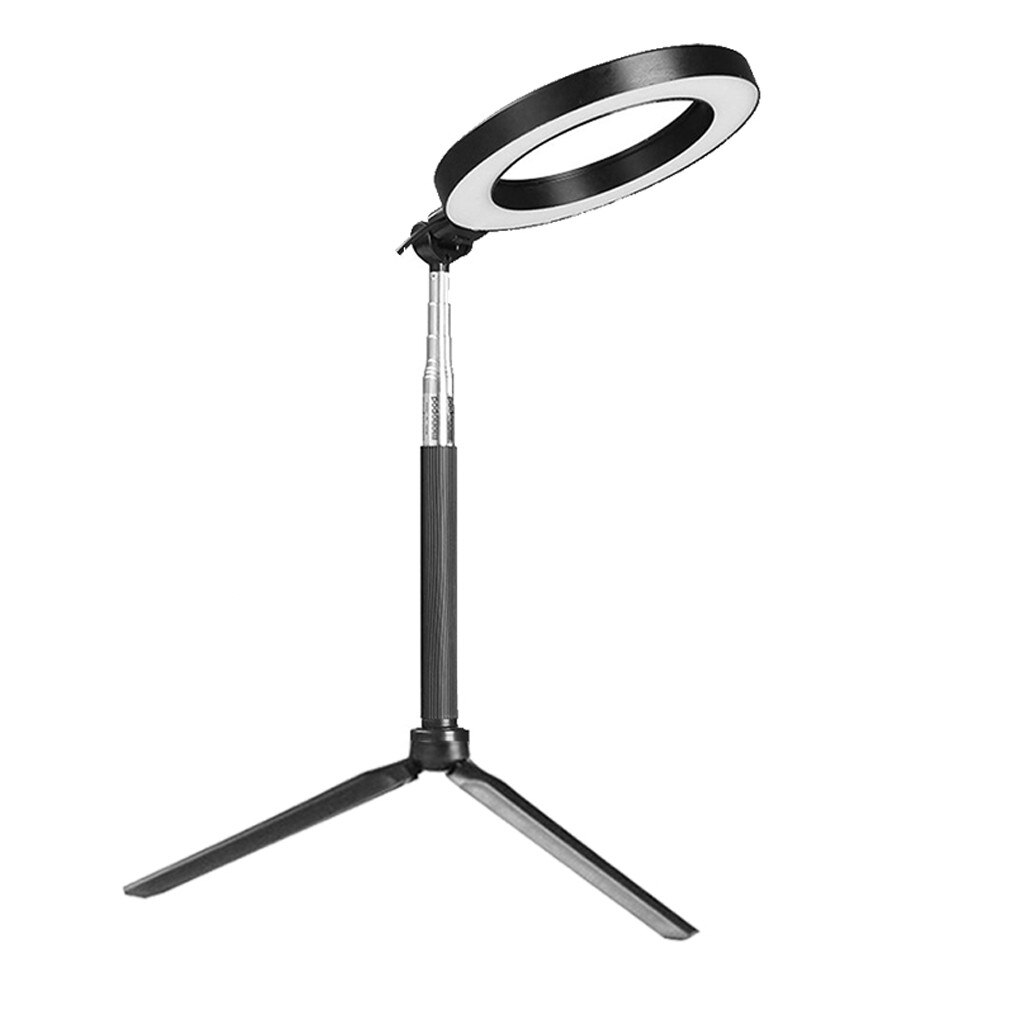 Dimmable 5500K LED Ring Light Kit with Stand for Makeup Camera Selfie 8inch stand clip camera tripod for camera and phone