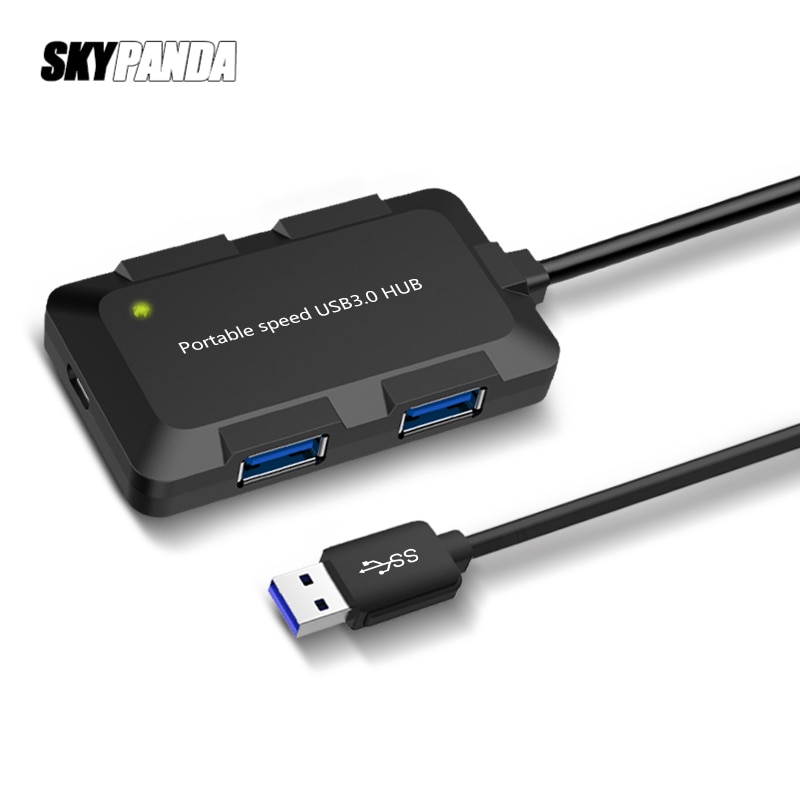 4 Poorten USB3.0 Hub 5Gbps Super Speed Hab 750Mm Kabel Draagbare Zwart Wit Micro-Usb Voeding splitter Voor Multi Usb Apparaten