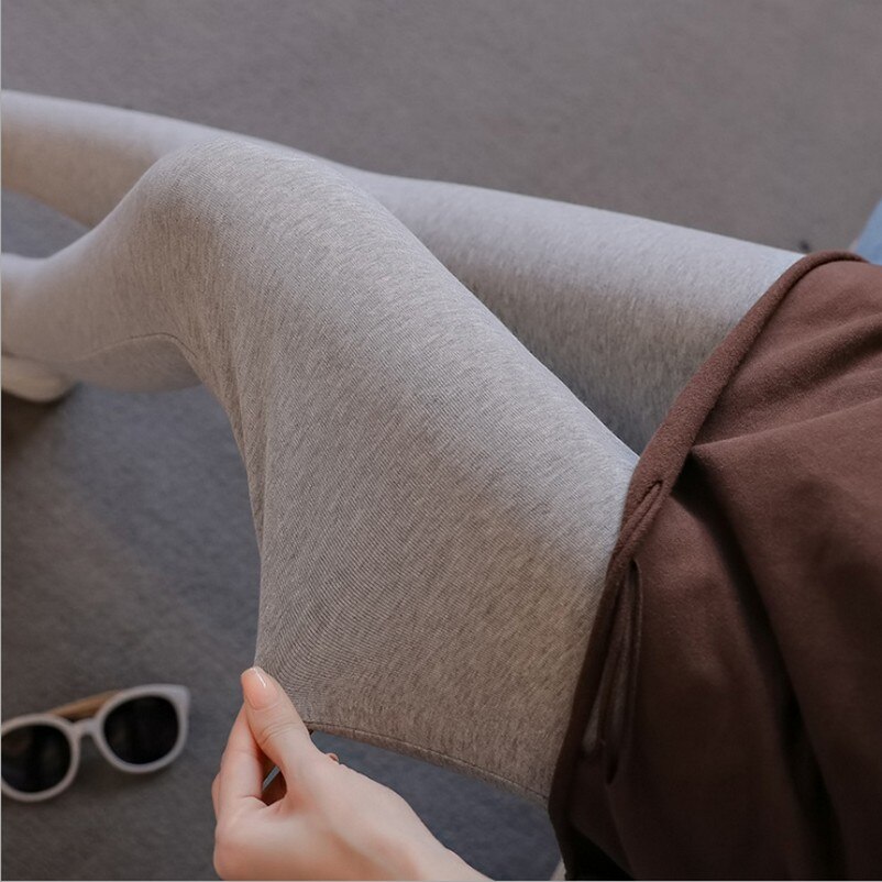 Maternity Pants Comfortable Elastic Casual Maternity Trousers Solid Color Thin Trousers Pregnant Capris Britches Knitted Legging