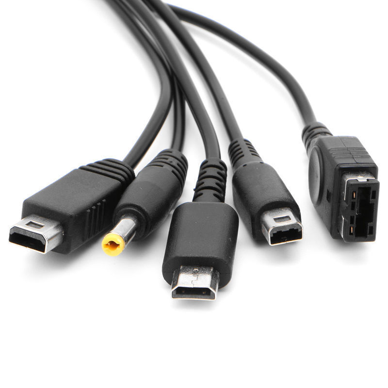 5 in 1 Usb-oplaadkabel voor GBA SP WII U 3DS NDSL XL DSI PSP Voor Nintendo