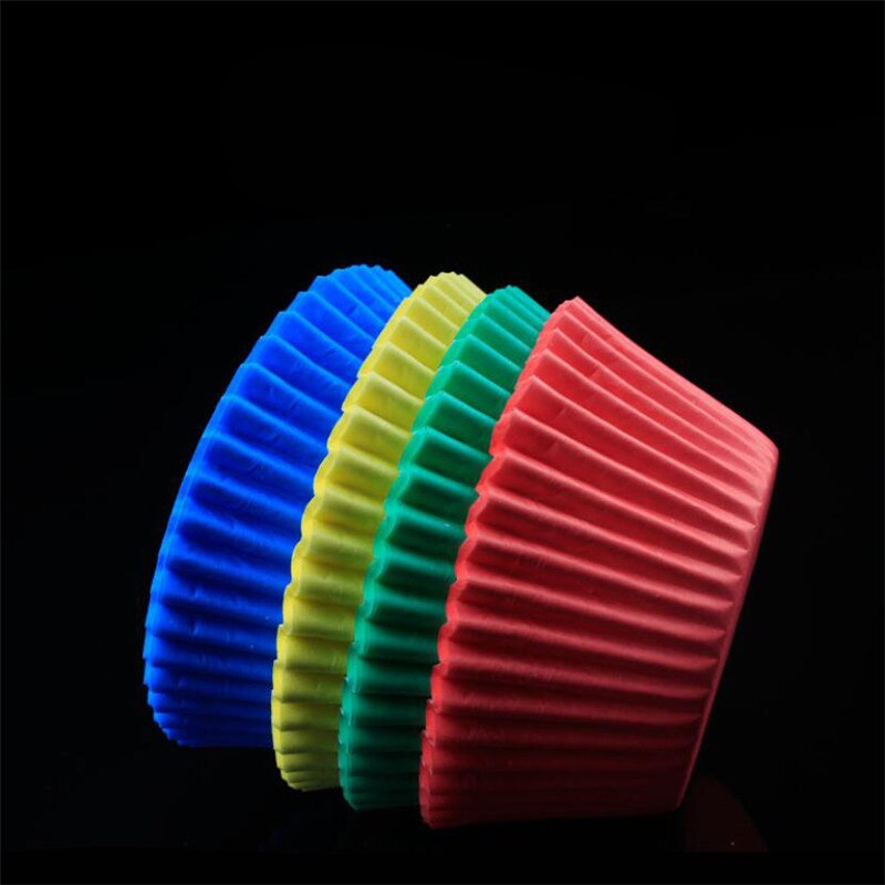 100 Stks/partij Pure White Cupcake Liners Food Grade Papier Cup Cake Bakken Cup Muffin Keuken Cupcake Gevallen Cake Mallen: MULTI