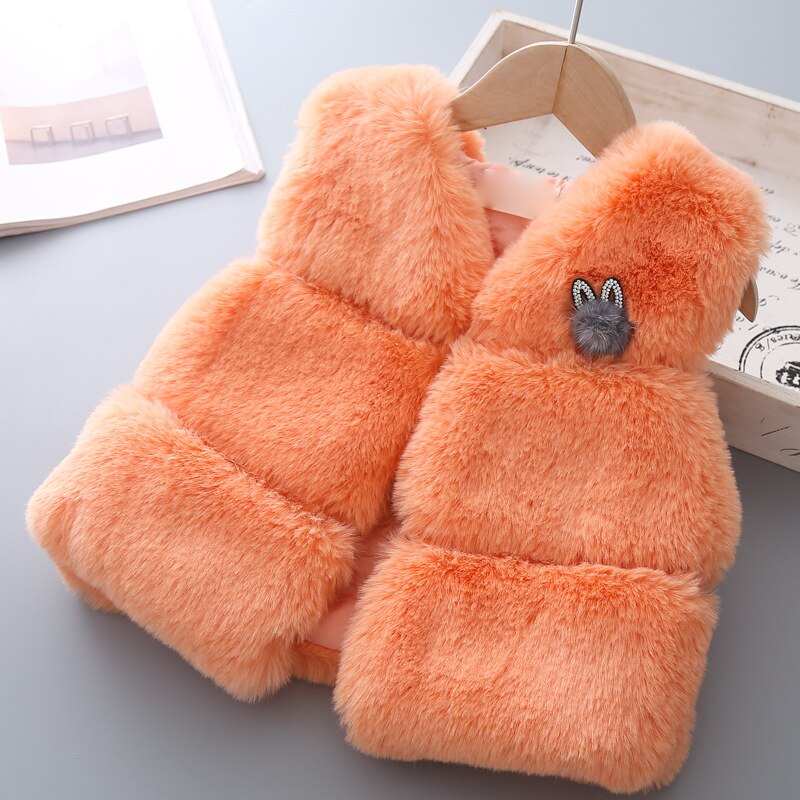 Baby Winter Bont Vest Kinderen Warme Jas Voor Meisje Kids Faux Fur Vest Mouwloze Bovenkleding 2 3 4 jaar Kleding