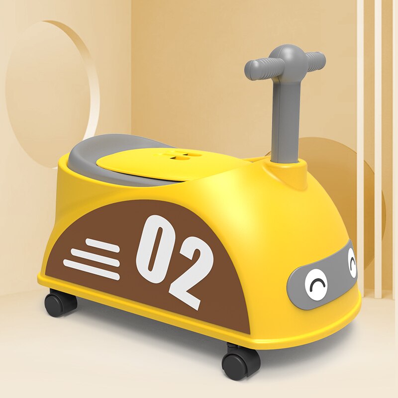 Orinal infantil de coche de dibujos animados, entrenador de talla para niños, baño portátil desmontable para bebé y Mujer: YELLOW