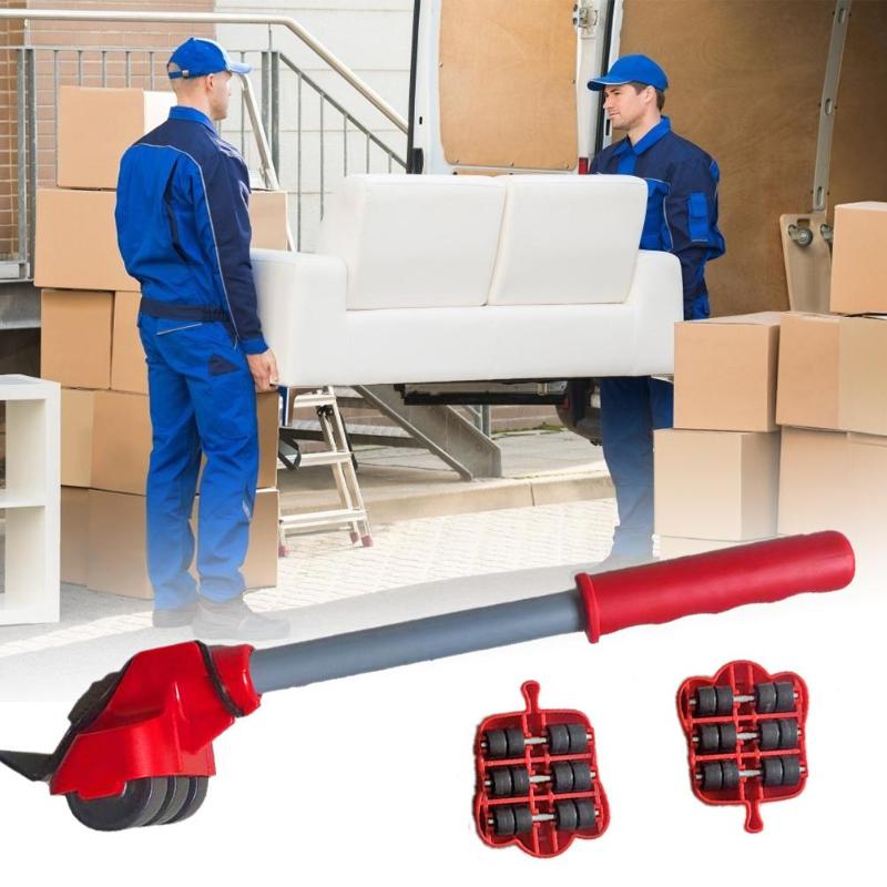 5pcs Home Trolley Lift Excellent Metal Manufacturing Technology Move Slide Mover Transport Set for Heavy Furniture Moving