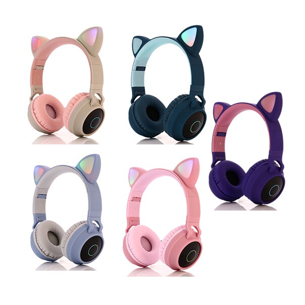 Gaming Led Hoofdtelefoon Bluetooth 5.0 Jongeren Kids Headset Voor Telefoon Pc Laptop Kinderen Headphonestf Kaart 3.5Mm Plug met Mic