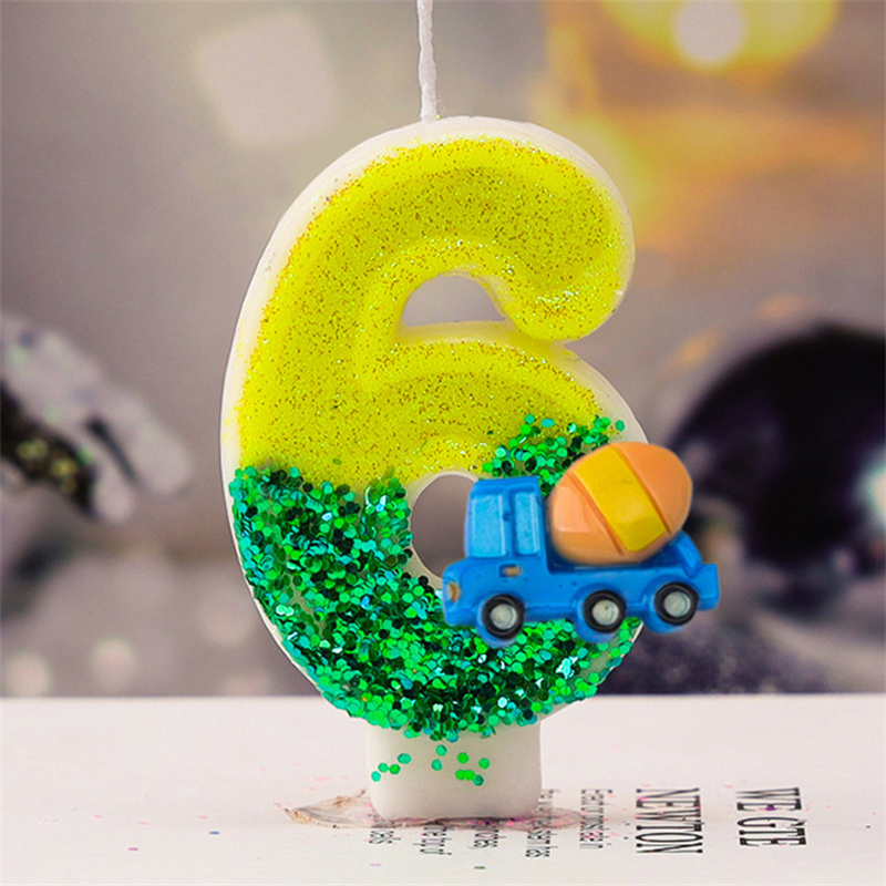 1 Uds. Número 0 1 2 3 4 5 6 7 8 9, vela grande verde, velas para niños y niños para destellos, recuerdos de cumpleaños, velas decorativas para pasteles: Rosa fluorescente