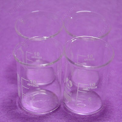 10mL Glass Beaker,4pcs/lot,Low Form Beaker Item,Lab Glassware