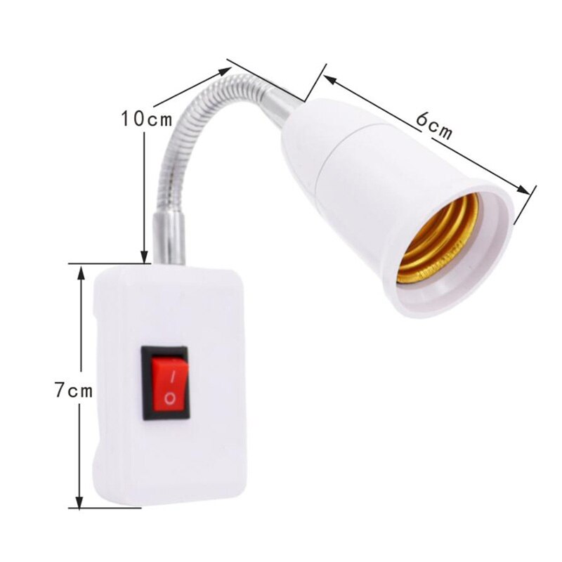 Flexible Extend E27 Light Lamp Bulb Extension Converter Adapter Wall Lamp Socket Base Holder 23cm-53cm EU/UK Plug