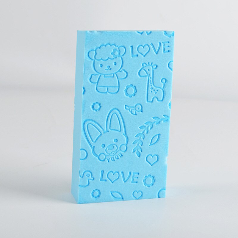 Baby bad svamp barn bad borstar svamp bomull gnugga kropp dusch tillbehör: Blå