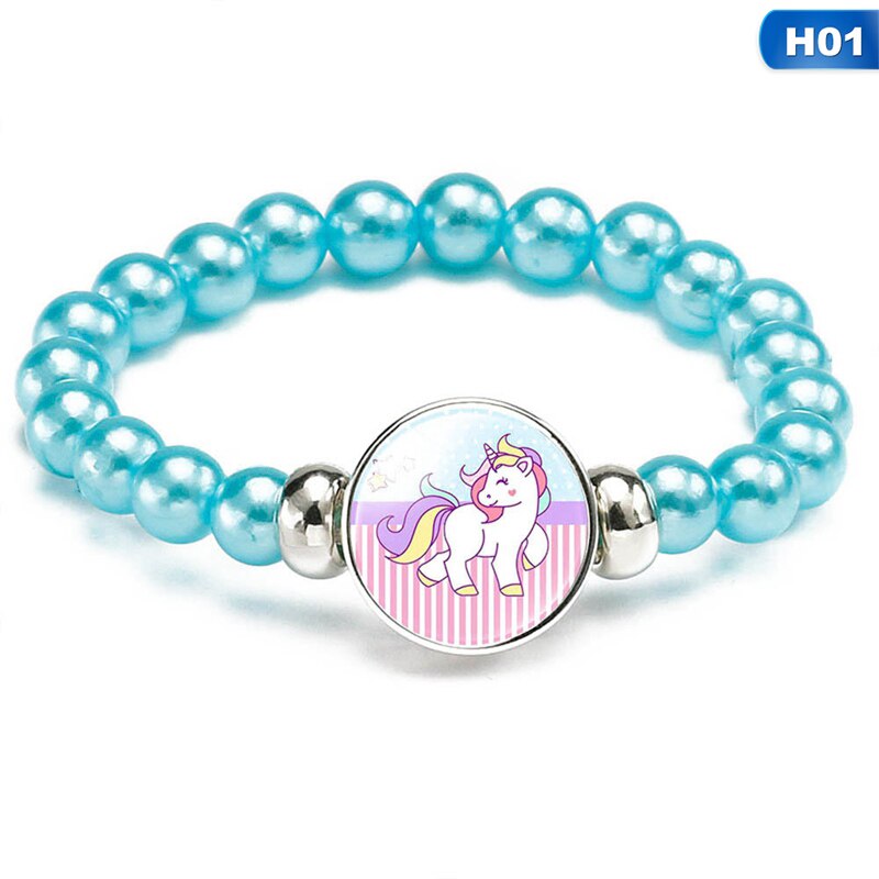 freundlicher Karikatur Einhorn Armbänder Schnur Schmuck Stein Armreif Einhorn Perlen Armbinde Geburtstag Partei freundlicher Armbinde: b01
