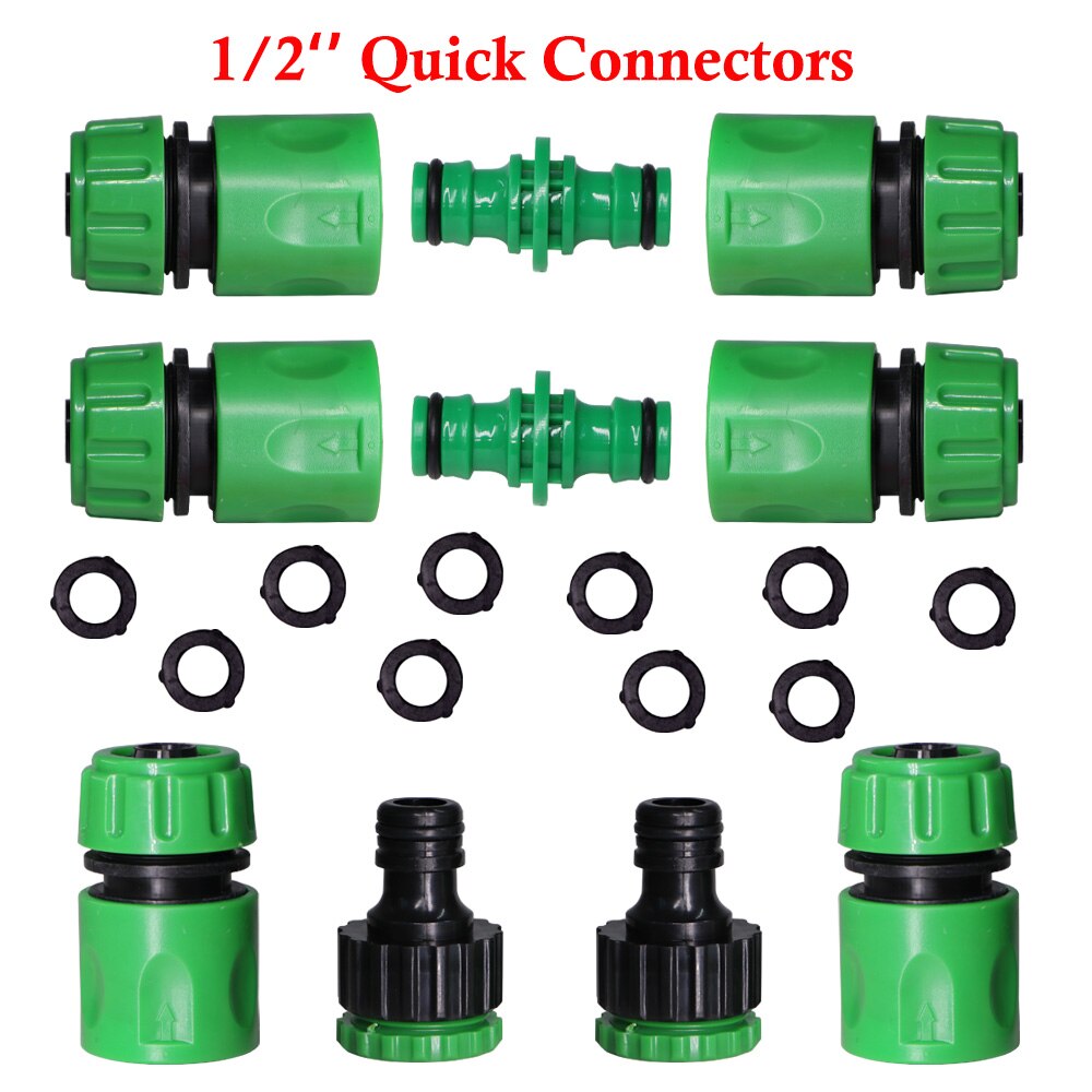 Garden Watering Hose Fitting ABS Quick Connector 1/2" End Double Male Hose Coupling Joint Adapter Extender for 16mm Tubing Pipe: A