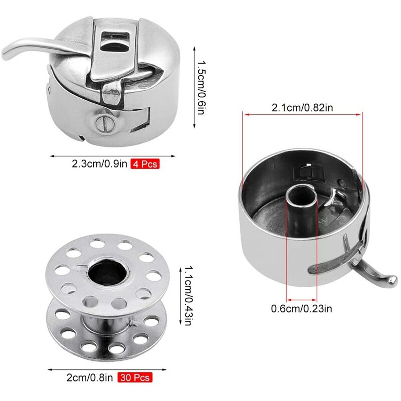 Beste 4Pcs Naaimachine Spoelhuis Spoel Houder Met 28 Stuks Metalen Spoelen Voor Brother Janome Singer Kenmore