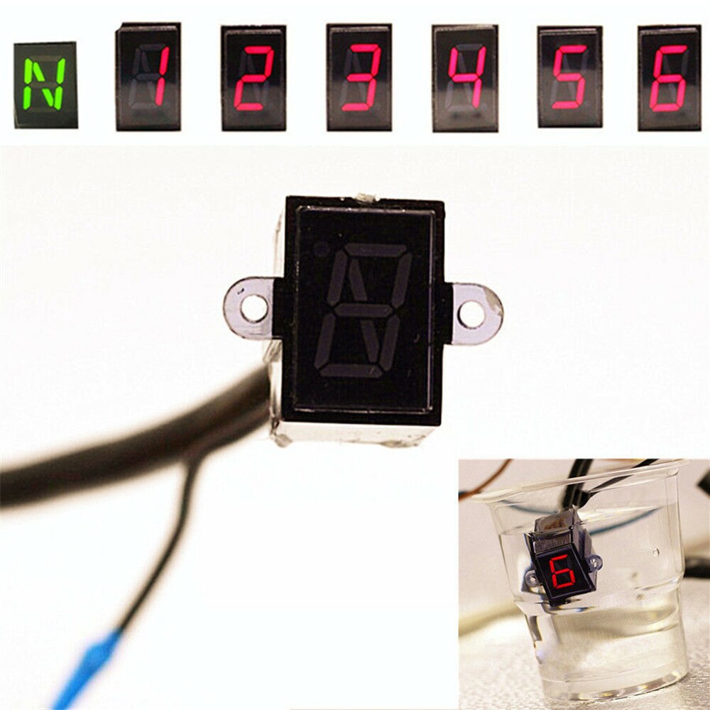 Digital off-road Motorcycle motocross light Neutral Gear Indicator display Moto Gear Indicator Super 6 Speed display Universal