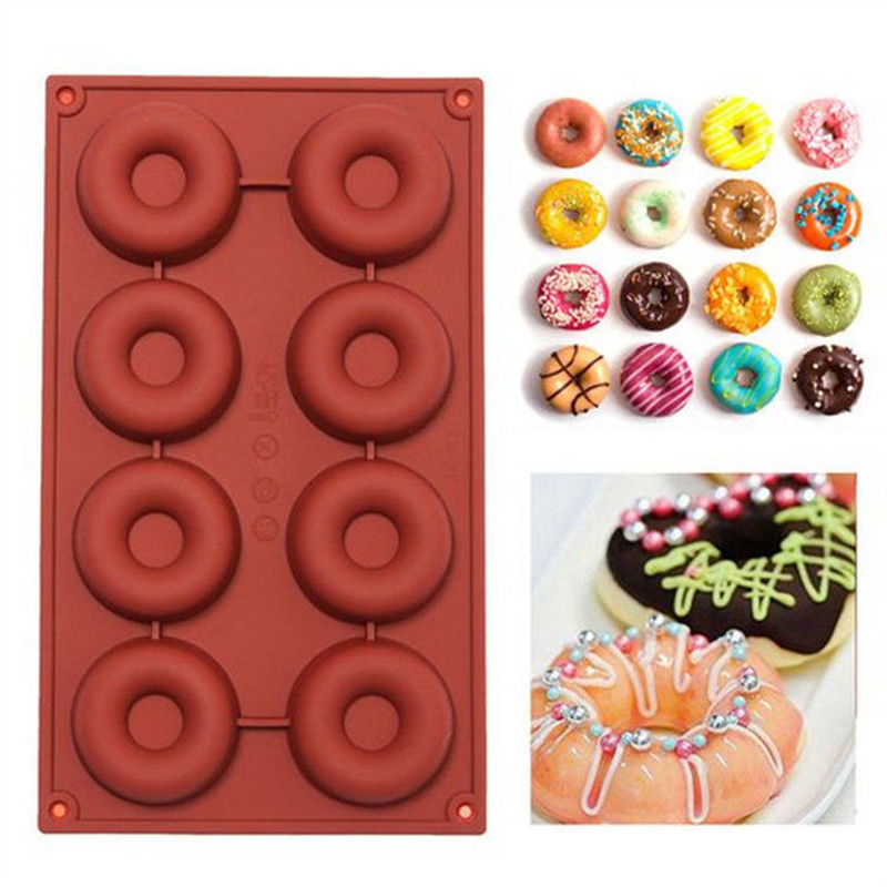 Máquina para hacer rosquillas de silicona 3D DIY para hornear pastelería galletas moldes redondos de Chocolate molde para pastel de magdalenas postre herramientas de cocina hechas a mano