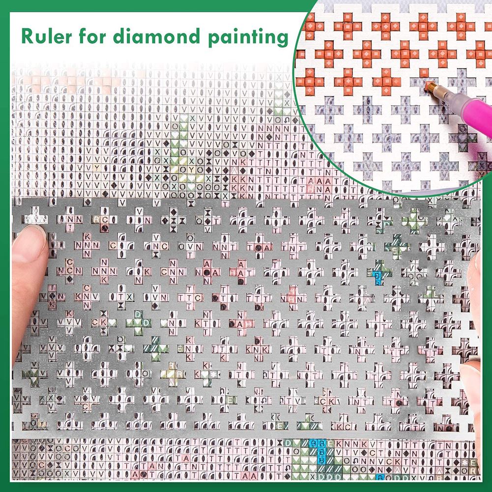 4X Vierkante Schilderen Tool Heerser Rvs Diy Tekening Heerser Blank Grids Voor Volledige Gedeeltelijke Boor Diamant Schilderij Accessoires