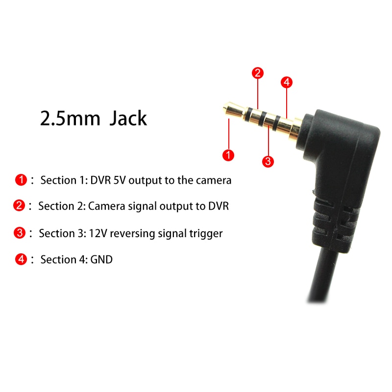 HaiSunny 5.5M 10M 15M 2.5mm TRRS Jack Connector To 4Pin Video Extension Cable For Truck/Van Car DVR Camera Reverse Camera