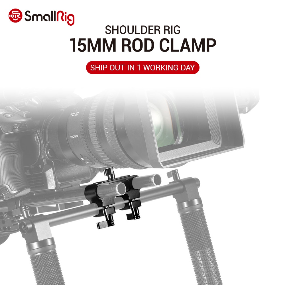 SmallRig DSLR Camera Shoulder Rig For 15mm Rail Support System 90° Double Rod Clamp Offset Rig for Handle Rig Attach 2374