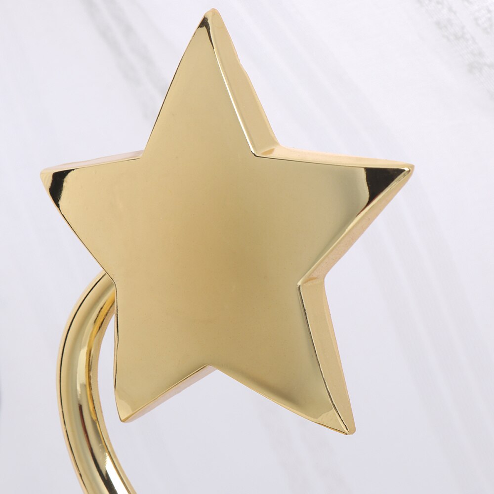1PC Golden Star Award Trophy Resin Reward Prizes Decor Awards Trophy with Black Base for Sports Competition Games