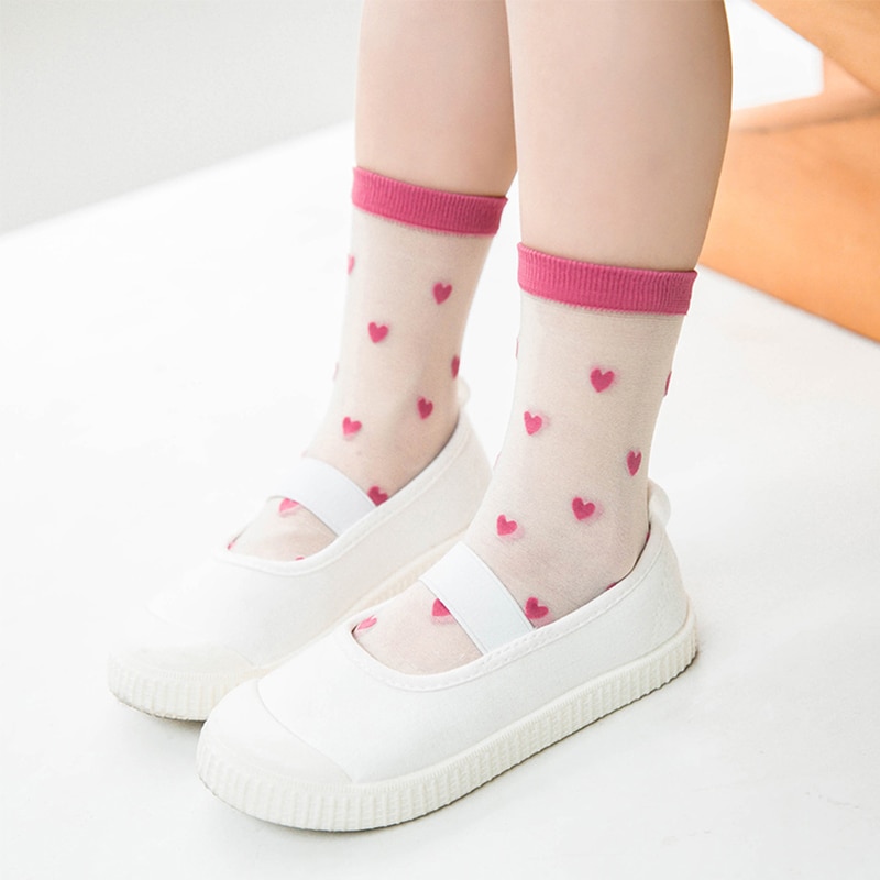 Kids Crystal Summer Sock Child Girls Boys Toddler Short Cotton Cute Thin Fluorescence Transparent Socks Baby Accessories