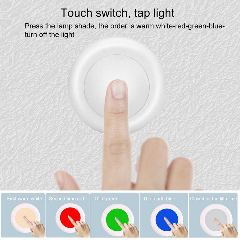 LED Color Changing Puck Lights Dimmable Under Cabinet Lights With Remote Control For Kitchen Stairs Closet