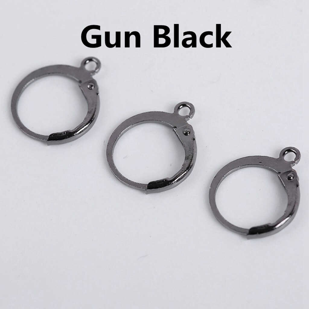 20 pz/lotto 14*12mm orecchini a molla ganci impostazioni filo cerchi di Base per gioielli che fanno forniture risultati gioielli fai da te accessori: Gun Black