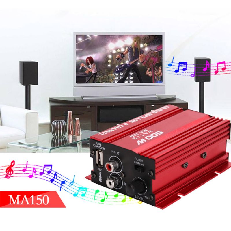 Mini Hi-Fi 18W 2 Channel Stereo Amplifier For Car Auto Motorcycle L9CE