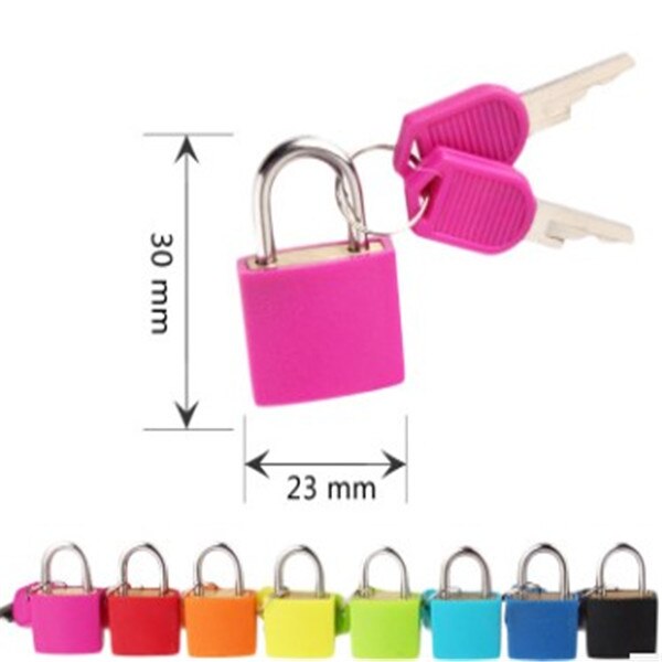 4 couleurs Petit Mini Forte Acier Cadenas Valise Bagages Serrure du Tiroir Cas Cadenas à clé Anti-Vol Serrures avec 2 touches: Rouge