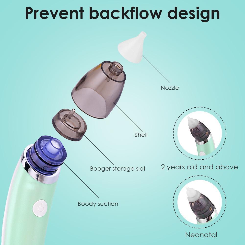 Pulizia del naso aspiratore nasale per bambini elettrico detergente per naso igienico sicuro assorbimento nasale per neonati assistenza sanitaria per bambine