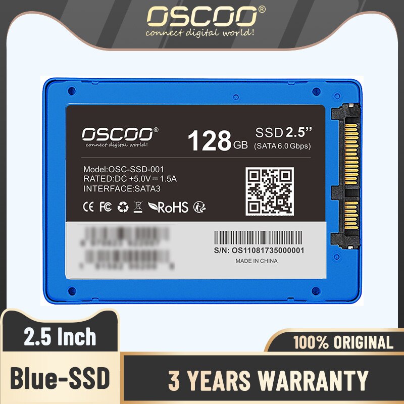 OSCOO Hard Drive SSD Laptop 128GB 256GB 512GB Blue Hard Drive SSD for Tablet Desktop PC Hard Drive