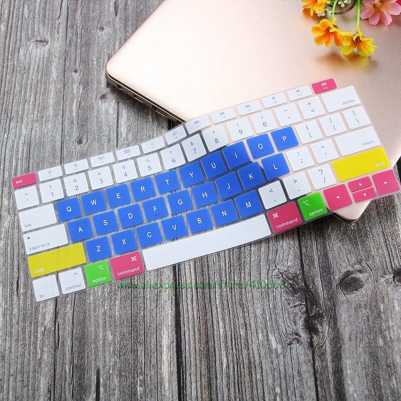 Silicone Waterproof Dust-Proof Keyboard Cover Protective Skin For MacBook Air 13 inch Release A1932 Touch ID US Layout: Candy blue