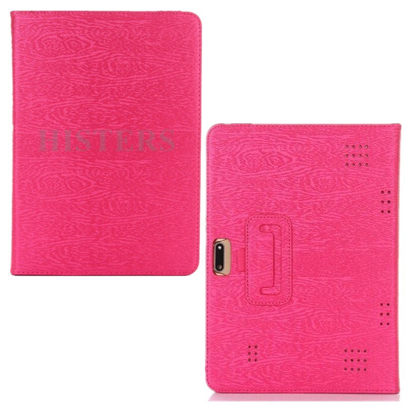 Película protectora gratis para BDF 3G, llamada de teléfono, Android 6,0, cuatro núcleos, 10 pulgadas, tableta de cuero PU, funda con soporte plegable: Rose Red