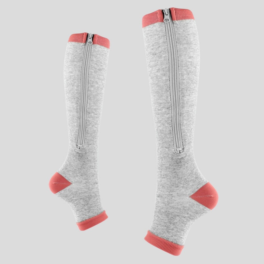 1 paar sport-kompressionsstrümpfe mit reißverschluss, fußball- und basketballsocken, stovepipe-socken, beinstrümpfe zur vorbeugung von krampfadern