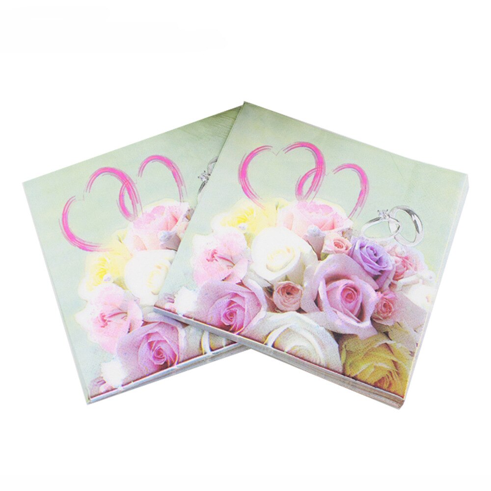 Liefde Hart Tafel Papieren Servet Voor Valentijnsdag Сервировочная Салфетка I Love U Tissue Handdoek Verjaardagsfeestje Bruiloft Decoratie: H