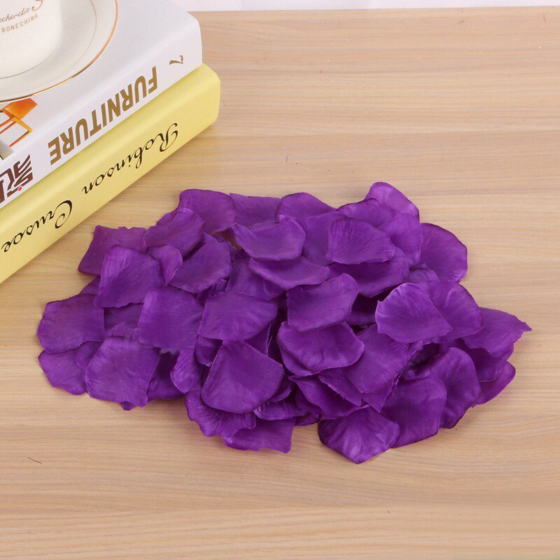 1000pcs Artificial False Rose Flower Petals Wedding Party Romantic Night Event Wedding Decoration Simulation Rose Petal: Dark purple