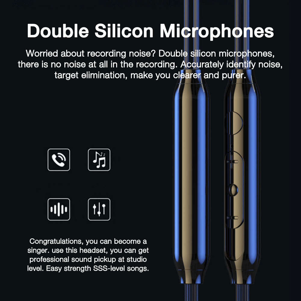 Auscultadores com fio EARDECO com microfone, Auscultadores com cancelamento de ruído, Auscultadores estéreo HiFi Bass, Auscultadores desportivos, 3,5mm