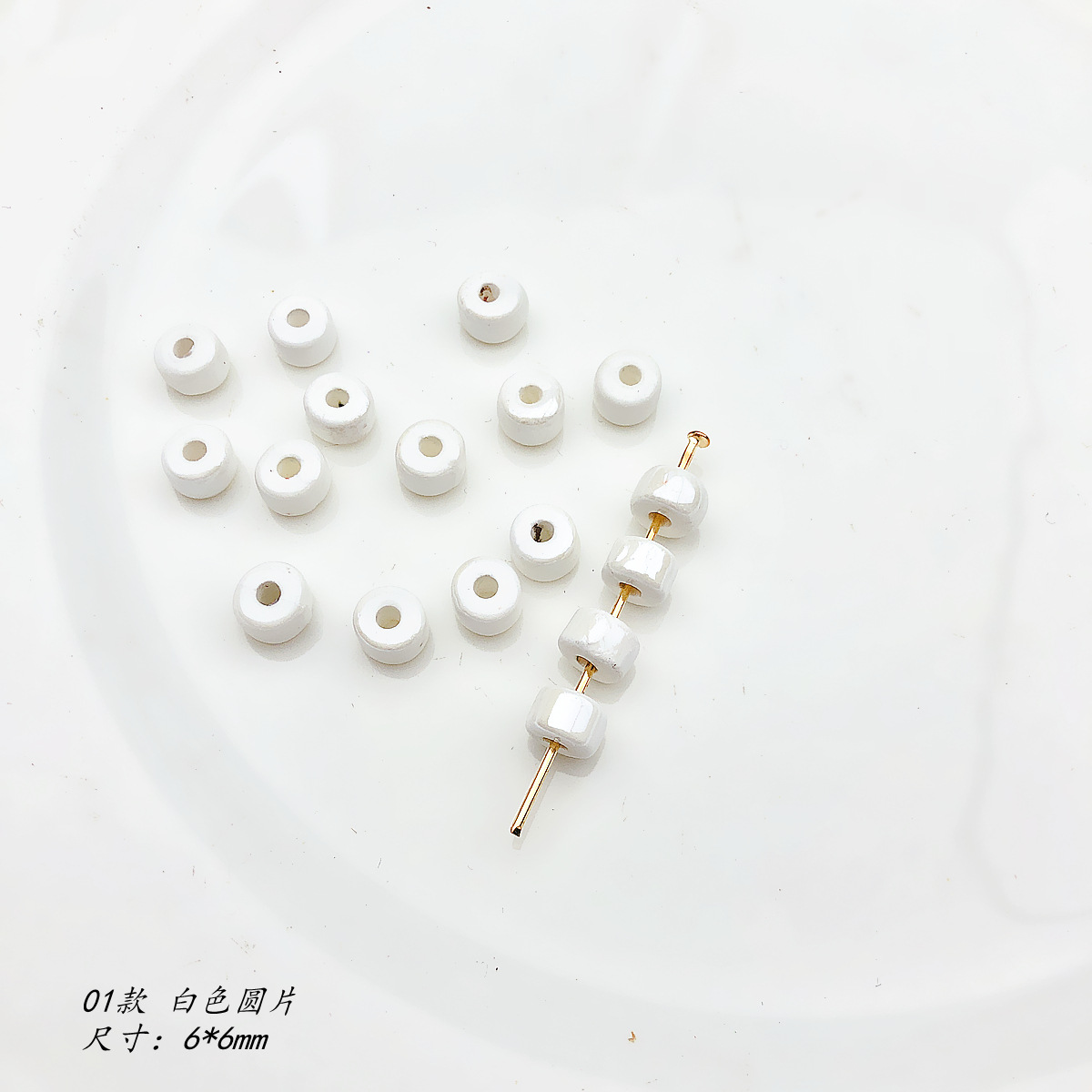 20 Stück schwarz weiß Keramik perlen DIY Porzellan verlieren Perle für Schmuck herstellung Zubehör: Orange
