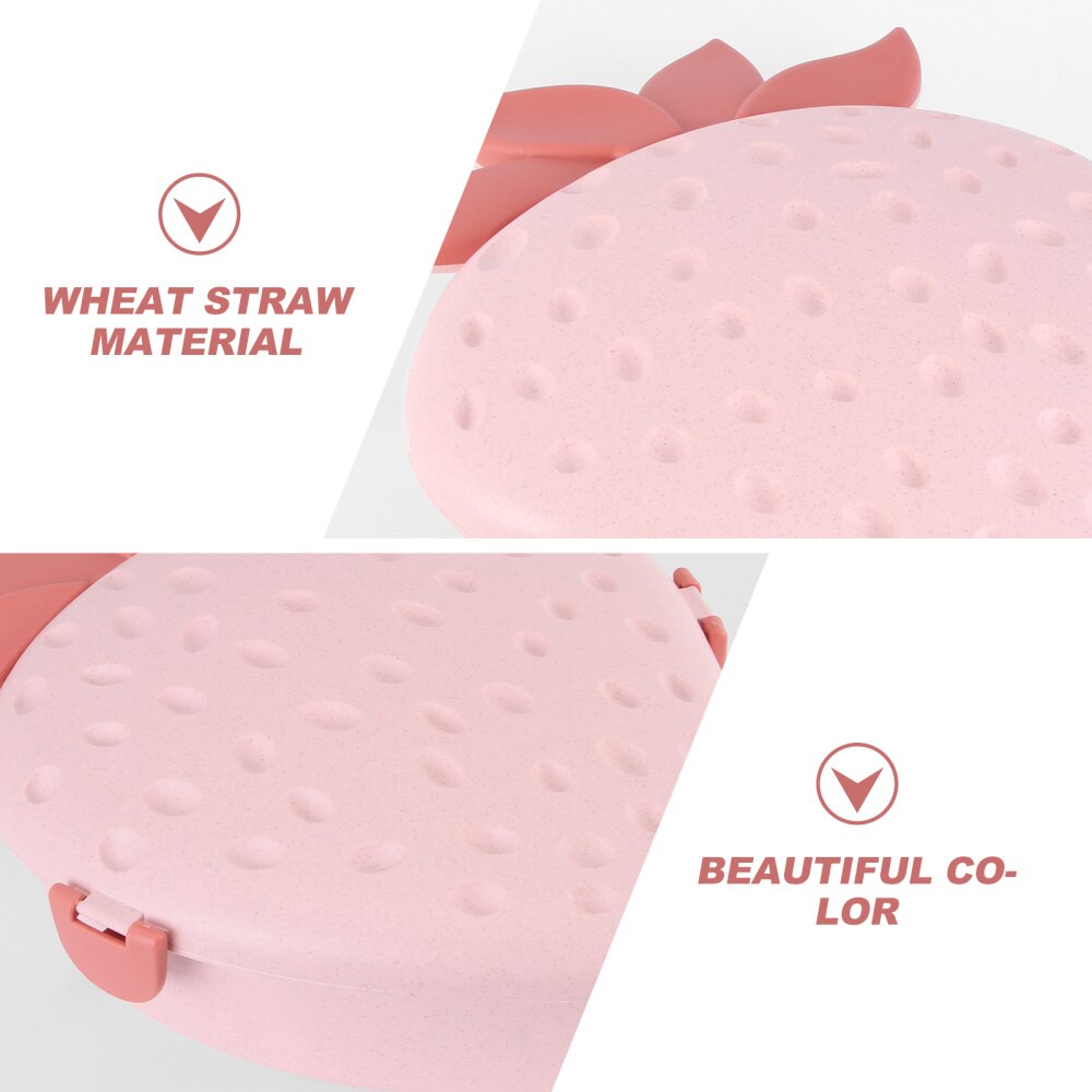 Tarwe Stro Fruit Verdeeld Plaat Aardbei Gedroogd Fruit Snack Tray Noten Snoep Opbergdoos Met Deksel)