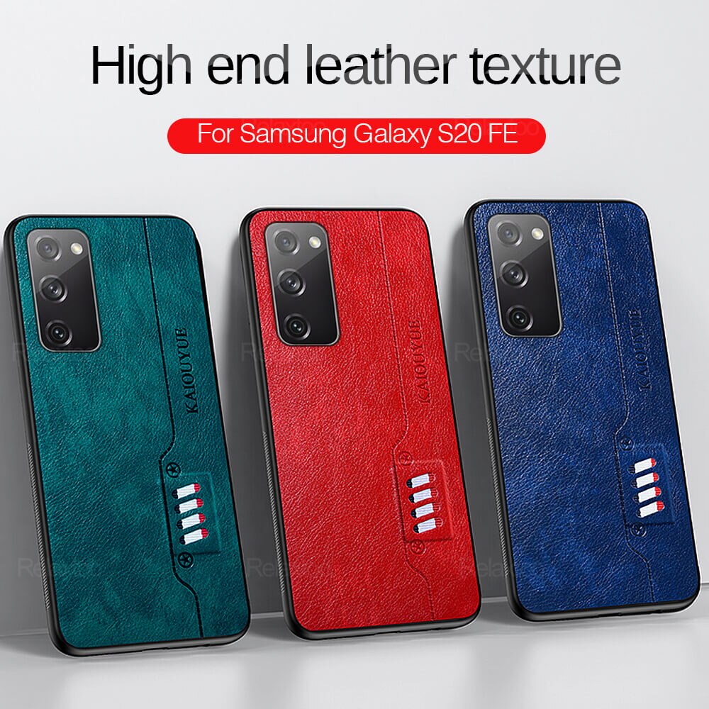 Custodia rigida in pelle di lusso per Samsung Galaxy S20 FE custodia morbida antiurto Cover posteriore su armatura Samsun S20 FE S 20 Fun Edition