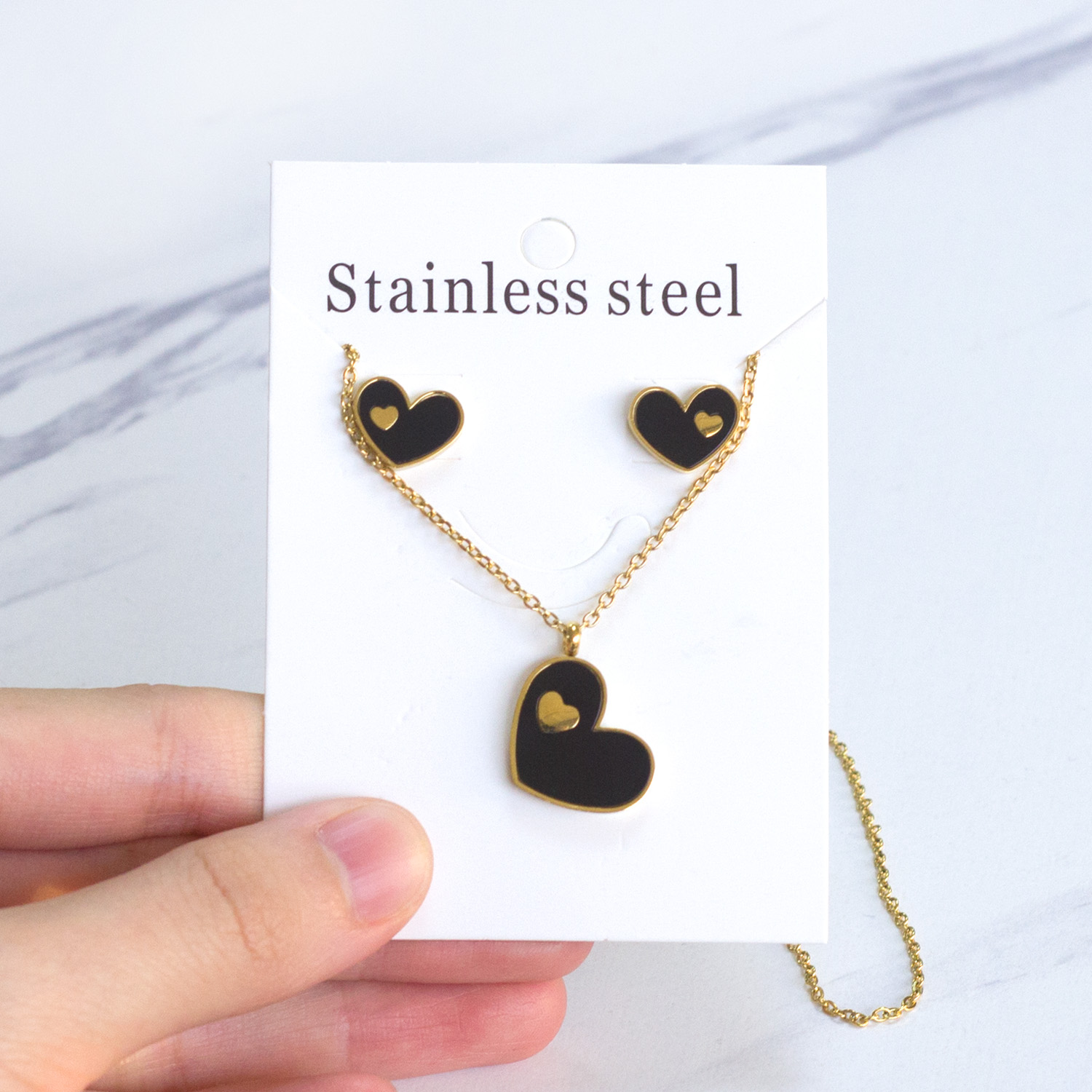 Luxukisskids Dubai Afrikaanse Rvs Hart Oorbellen Shell Ketting Oorbellen Bruiloft Gouden Sieraden Sets Voor Vrouwen Meisjes: 3