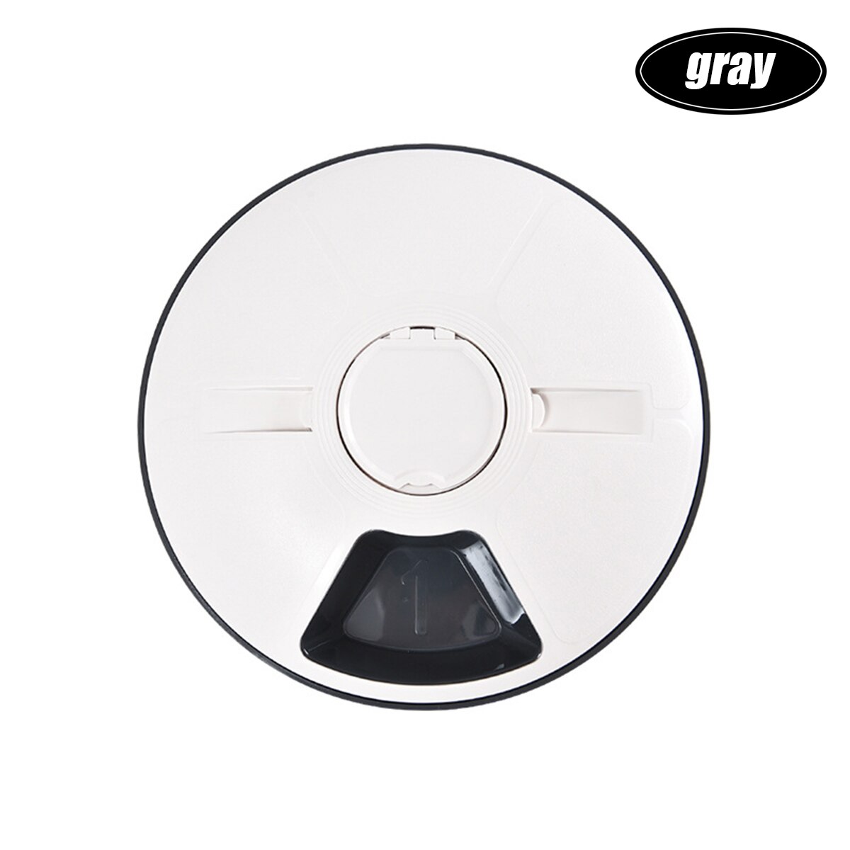 Automatic Pet battery Timing Feeder 6 Grids Food Compartments Dog Cat Small Pet Electric Dry Wet Food Dispenser 24h Timer: gray