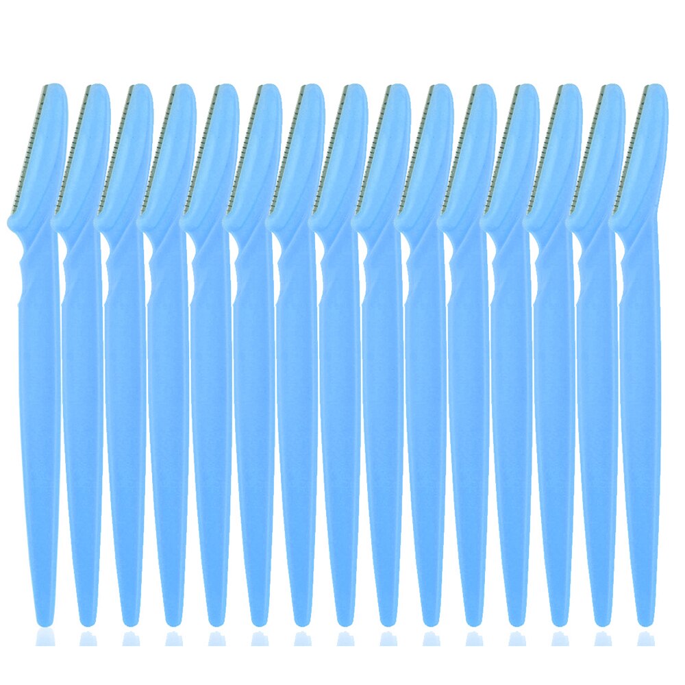cejas Trimmer de afeitar kit de cara de pelo desmaquillante Facial Shaper Dermaplaning depiladora Razors herramientas de maquillaje para hombre mujer: Blue-15PCS