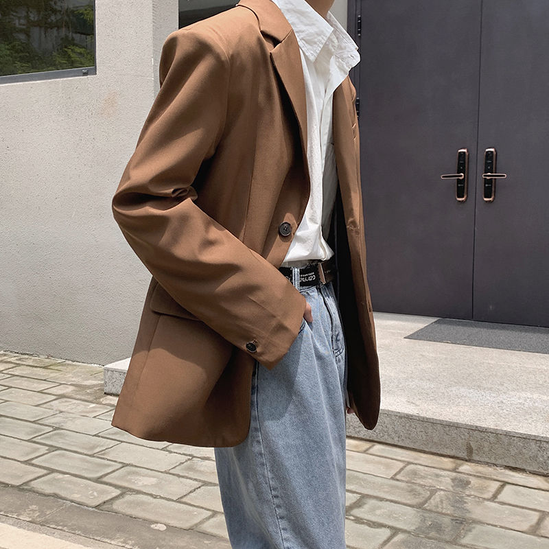 IEFB-Chaqueta de estilo coreano para hombre, traje pequeño de color sólido, estilo coreano, chaqueta vintage holgada e informal, 9Y3720