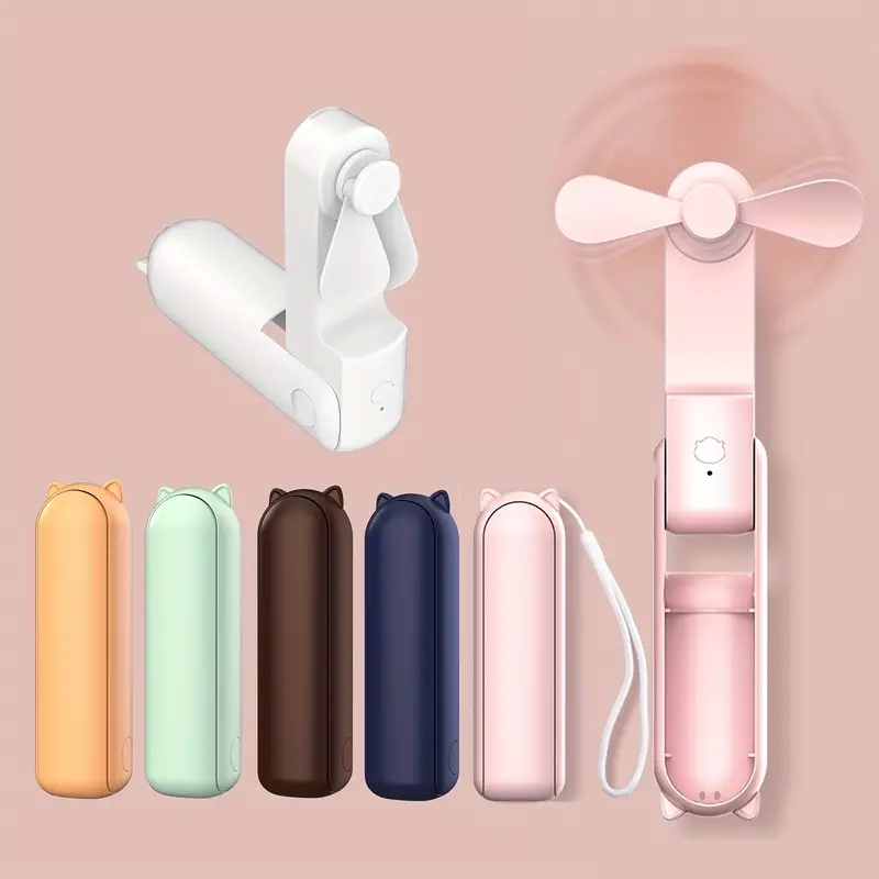 Neuer tragbarer kleiner Handventilator, tragbar, , Mini, drei Geschwindigkeiten, verstellbar, einfarbig, zum Aufladen kleiner Ventilator